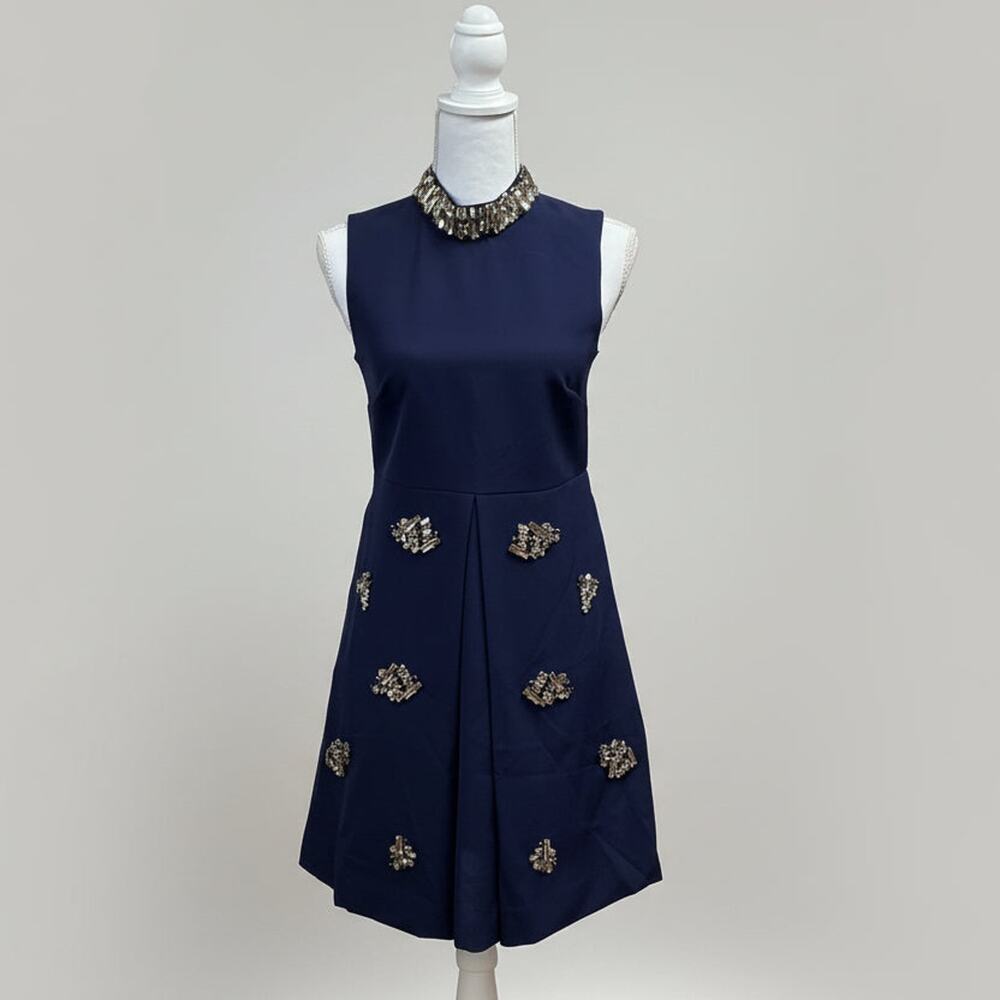 Forever Unique navy jeweled dress, size 4, NEW WITH TAGS!